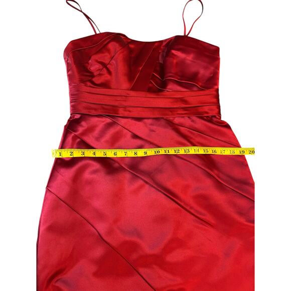 Red Satin Sorella Vita Sweetheart Cocktail Dress - Size 14 - Picture 6 of 16